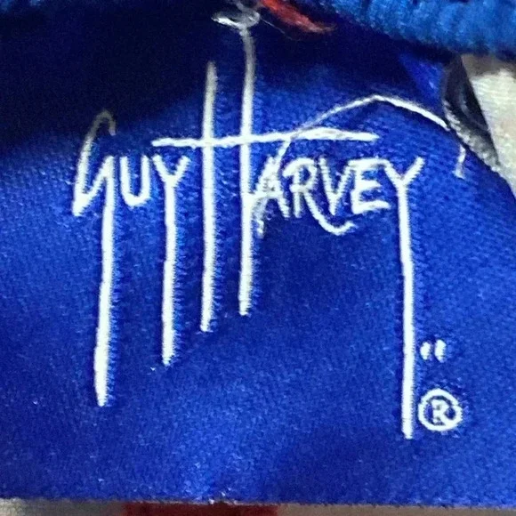 GUY HARVEY MENS XL RED WHITE BLUE SHARK DESIGN BOARD SWIM SHORTS ELASTIC WAIST - Picture 14 of 14